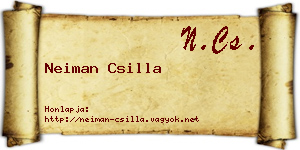 Neiman Csilla névjegykártya